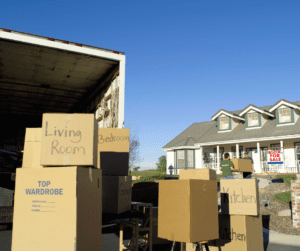 Moving truck that's moving boxes locally or long-distance with The Moving Guys in Rapid City.
